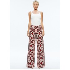 Alice + Olivia Jeans Geometric Diamond Wide Leg Pants Red Black White Size 30