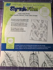 Grafix Shrink Film Feathers Design 4 Sheet Pack - New