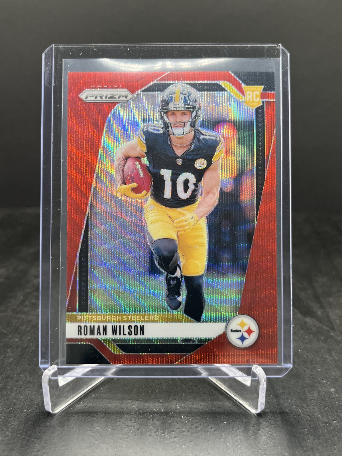 2024 Panini Prizm Football Roman Wilson RC Rookie Red Wave 126/149 #384