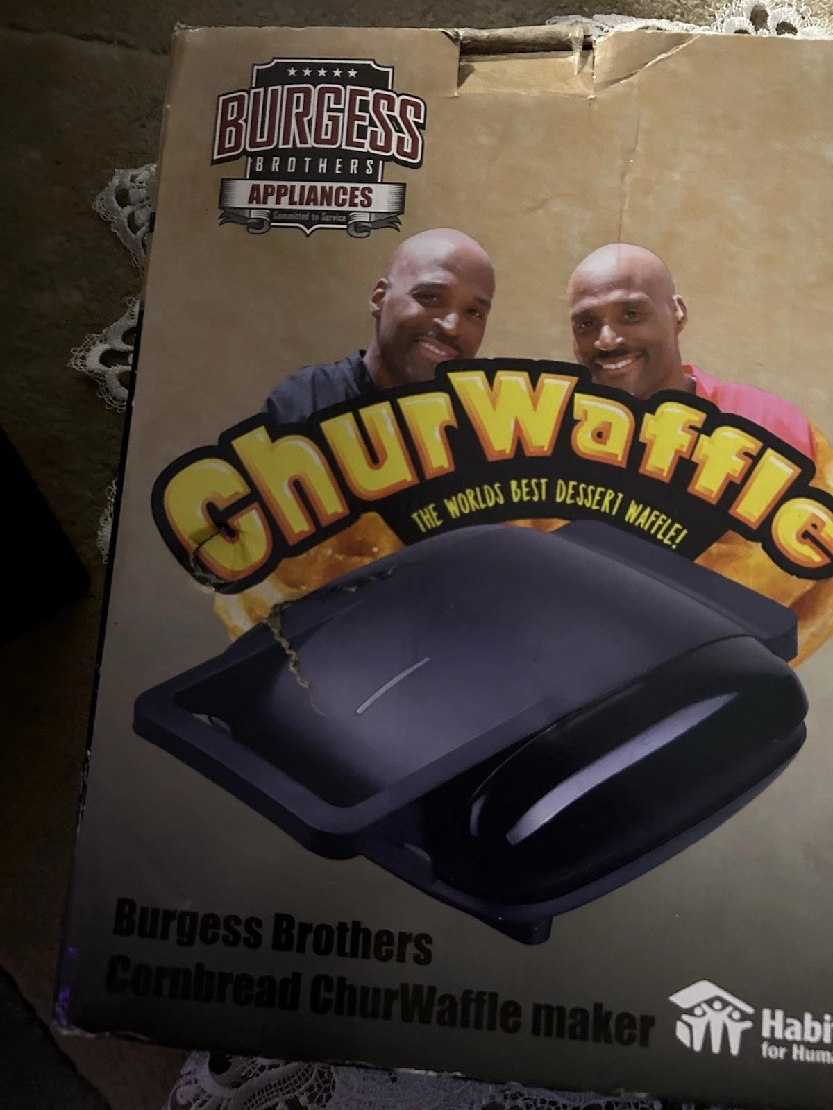 Burgess Brothers Cornbread ChurWaffle Maker 1200W Non Stick Plates Electric