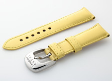 RARO CINTURINO OROLOGIO ORIGINALE 21MM Pasquale Bruni GIALLO in pelle fibbia Tang OEM