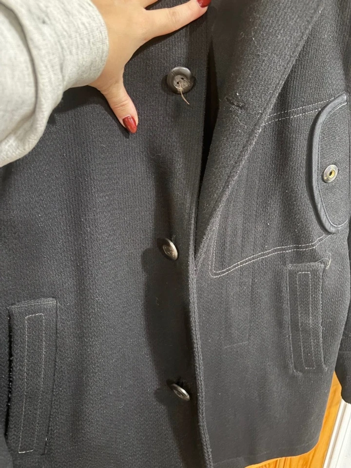 Gabardina G-Star RAW señuelo lana abrigo negro talla M chaqueta de peso pesado Foto 4 de 4