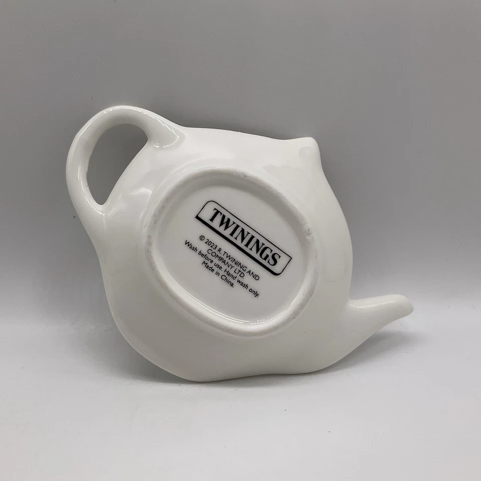 Cucchiaio cucchiaio bustina ceramica bianca forma teiera marca Twinings - Immagine 3 di 3
