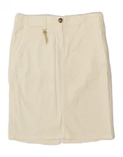 TRUSSARDI Womens High Waist Straight Skirt IT 46 Large W30 Off White ZW07