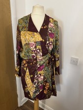Women’s Next Short Satin Wrap Floral Multi Dress. UK Size 12.