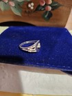 Ostby & Barton 1920's Art Deco Silver + 10k Gold Diamond Ring size 7 — photo 5