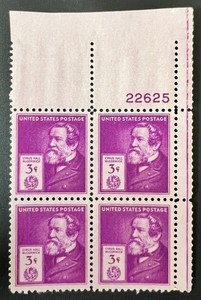 US plate Block of 4 1940 Famous Americans Cyrus McCormick MNH Scott 891 3c