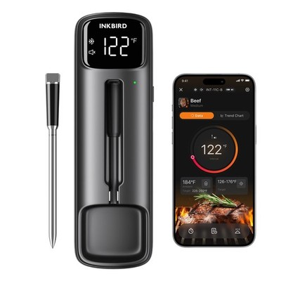Wireless BBQ Meat Thermometer Bluetooth 5.4 Dual Probe IP67 Waterproof 28 Preset