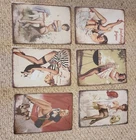 Vintage Tin Sign 6PCS, Pinup Girl Art for Bar Cafe Wall Decor, 12"x8"