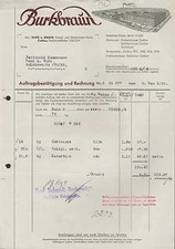 COTTBUS, Rechnung 1936, "Burkbraun"-Schokoladen-Fabrik Burk U. Braun