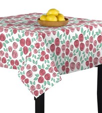 Pink Rose Toss Signature Square Tablecloth Assorted Sizes