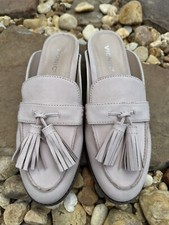 VIONIC Shoes Womens 8 Light Pink Nubuck Tassels Reagan Slip On Mule Clog TVW5034