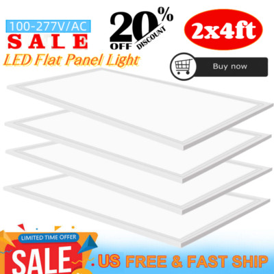 2X4 LED Flat Panel Light 75W Dimmable Drop Ceiling Recessed Troffer Light 4pack