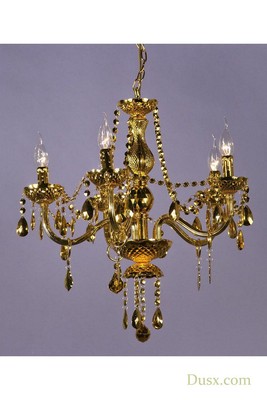 Crystal Glass Chandelier Gold Acrylic Glimmer Five Arm Ceiling Light Bedroom 5060453249765 Ebay