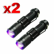 2PCS UV Ultra Violet LED Flashlight Blacklight Light 395nm Inspection Lamp Torch