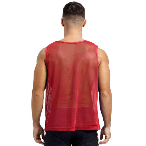 Men Fishnet Sheer Mesh Vest Sports Training Sleeveless Loose Tank Top Sportswear - Picture 33 of 95