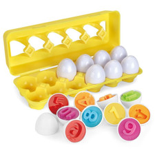 Educational Learning Toy Eggs Montessori Shape Matching Cognition Toddler 2 3 4