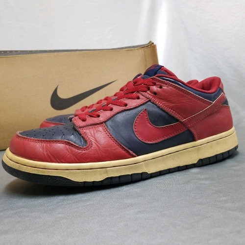NIKE DUNK LOW Men\u0026#039;s sneakers US9.5 Red x Navy 1999 Vintage Used | eBay