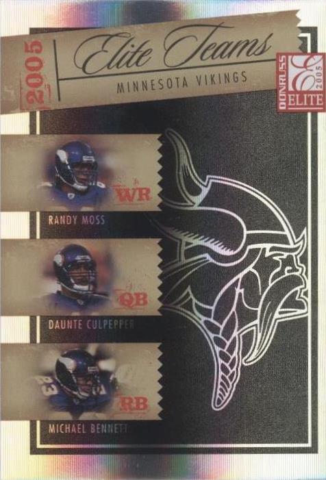 2005 Donruss Elite Daunte Culpepper Michael Bennett Randy Moss #ET-14 - 1 of 2