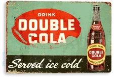 Double Cola Retro Rustic Cola Soda Store Beverage Bar Sign Kitchen Tin Sign D055