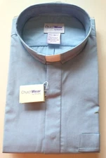 Murphy Men's LS Light Blue Tab Collar Clergy Shirt 