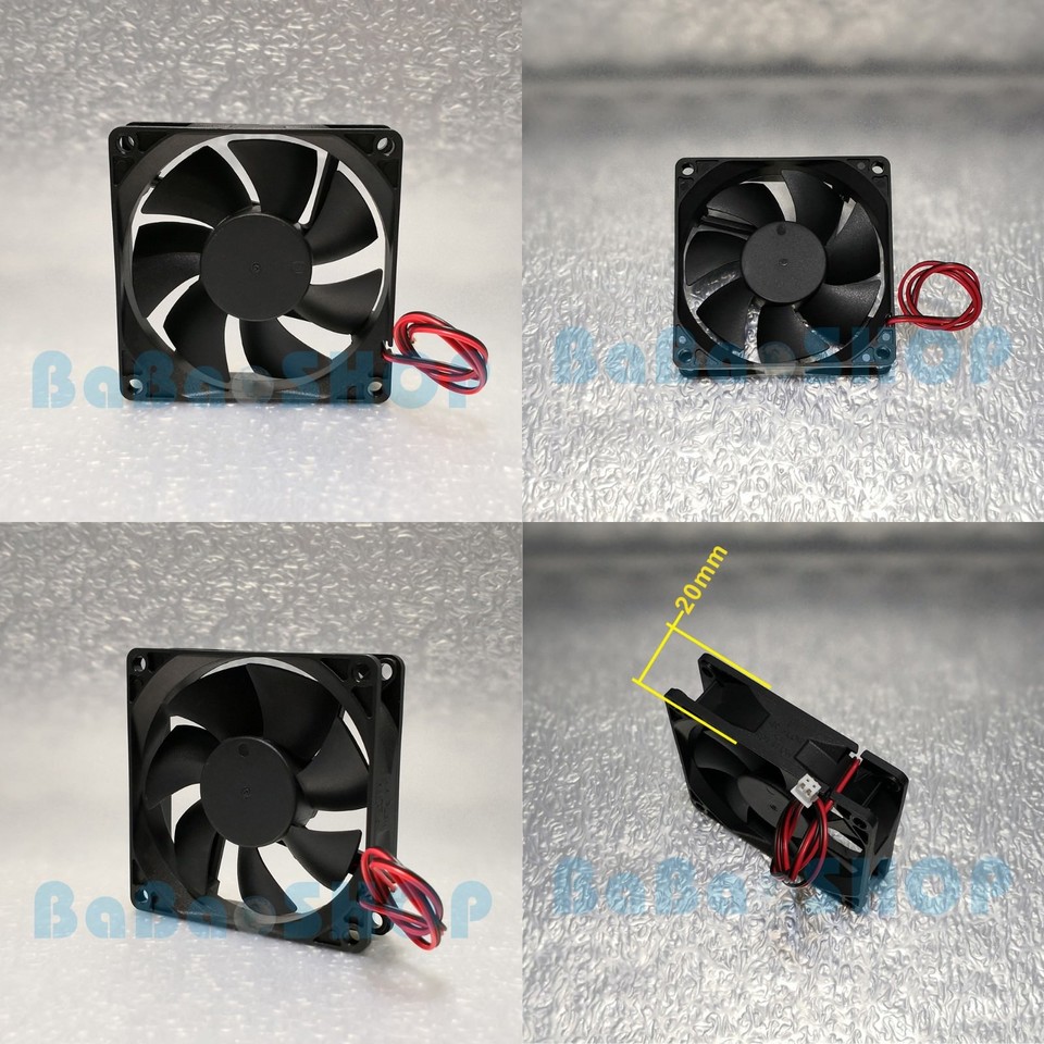 80x80mm DC 12V 2Pin Brushless Quiet PC Computer Cooler Cooling Fan Case ...
