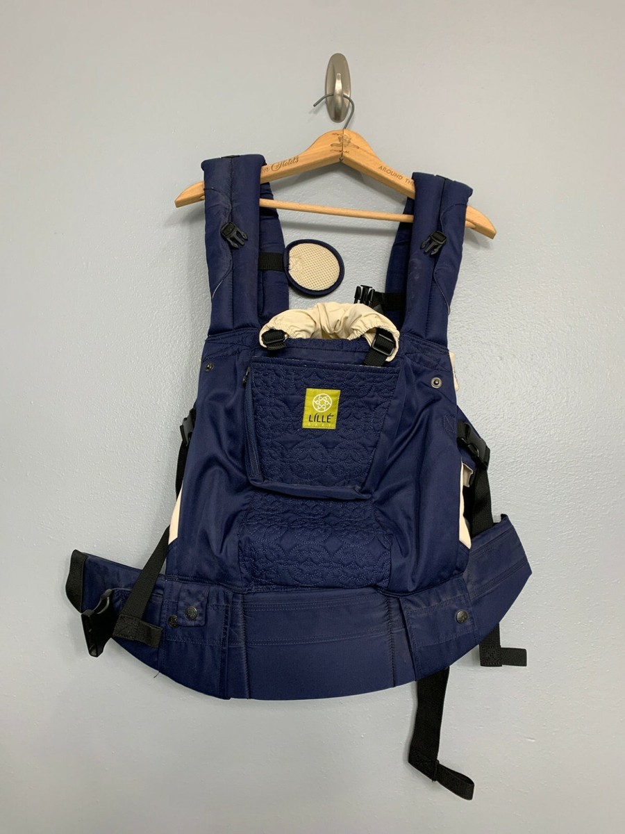 Lille Baby Navy Embossed Baby Carrier Babywearing Soft Structured Carrier