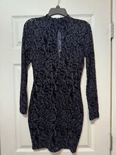 Blue Mesh Cutout Dress Size M