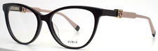 FURLA VFU353 09FD Purple Womens Semi Cat Eye Full Rim Eyeglasses 54-16-135 B:43