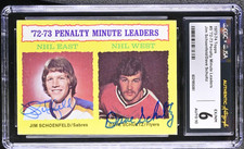 Dave Schultz & Jim Schoenfeld Signed 1973-74 Topps #5 CGC 6 JSA 10 Auto