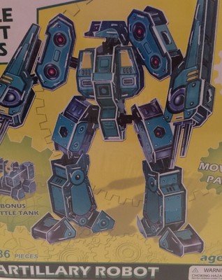 DIY 3D Creator Battle Robot Series Artillary Robot Pop Out & Build Model Kit