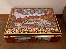 Vintage E Otto Schmidt Tin Box Hinged Top Nurnberg Biscuit Tin 16"