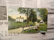 1909 Whittiers Birthplace and Bridge Haverhill Massachusetts Postcard