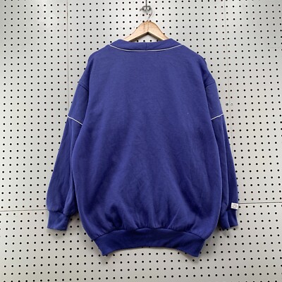 Vintage 90s Nike Cardigan Snap Sweatshirt Blue Womens Oversized