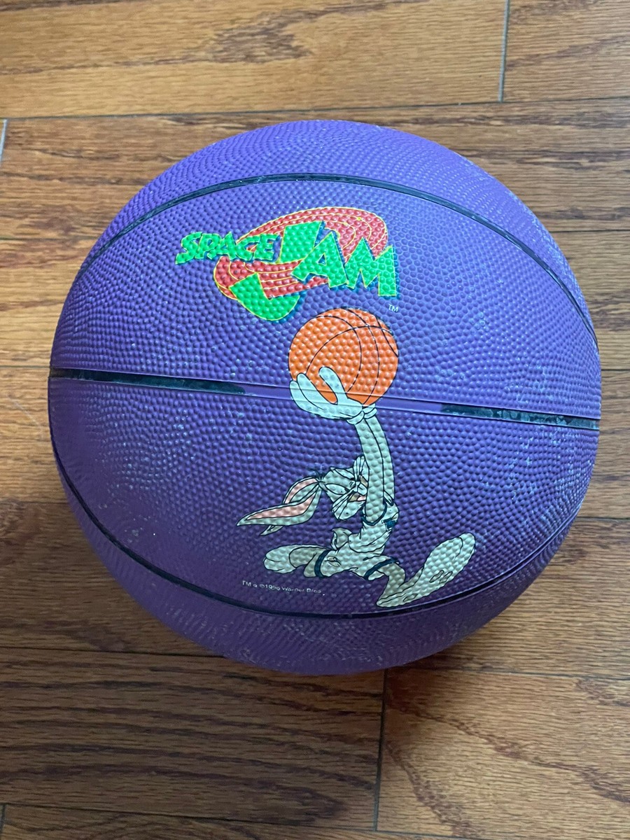Vintage Spalding Space Jam Spell Out Logo Purple Basketball 1996