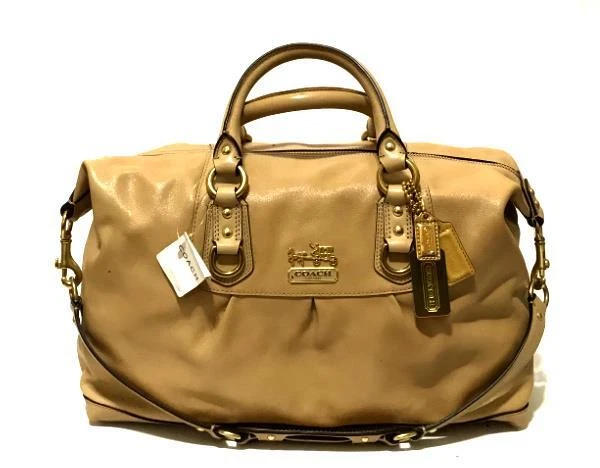 NWT Coach LARGE Madison TAN Leather Sabrina Tote Bag Purse Satchel Handbag RARE