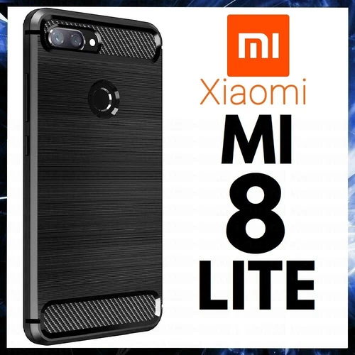 Cover Carbon For Xiaomi Mi 8 Lite Case Black Matt TPU Silicone Soft Shockproof