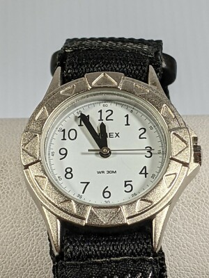 Timex Silver Tone Canvas Band 9 Inch