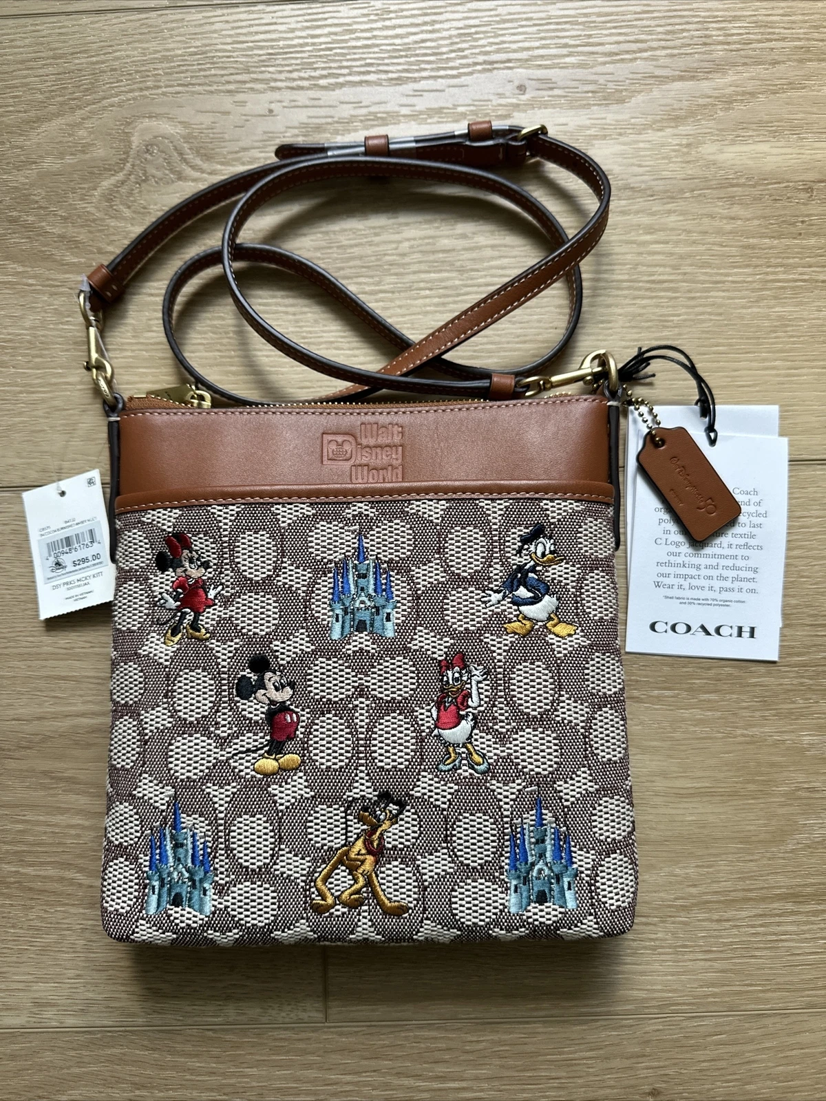 Borsa a tracolla Coach Disney x 50° anniversario Kitt Messenger rara nuova con etichette