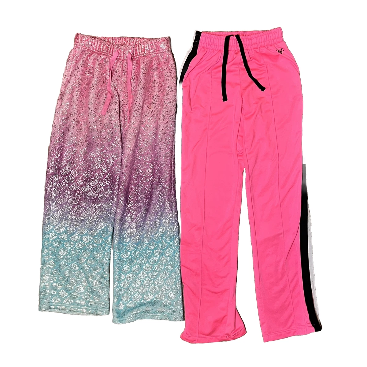 Justice Girls Size 12 Lot Of 2 Mermaid Pajama Pants Pink Track Pants