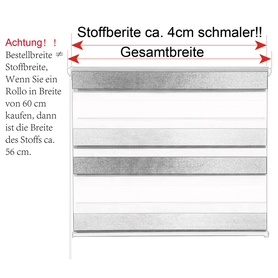 Doppelrollo „Klemmfix“ Natur – Bohrfrei Montierbar, Sicht- & Blendschutz, Für Fenster Bis 120 Cm