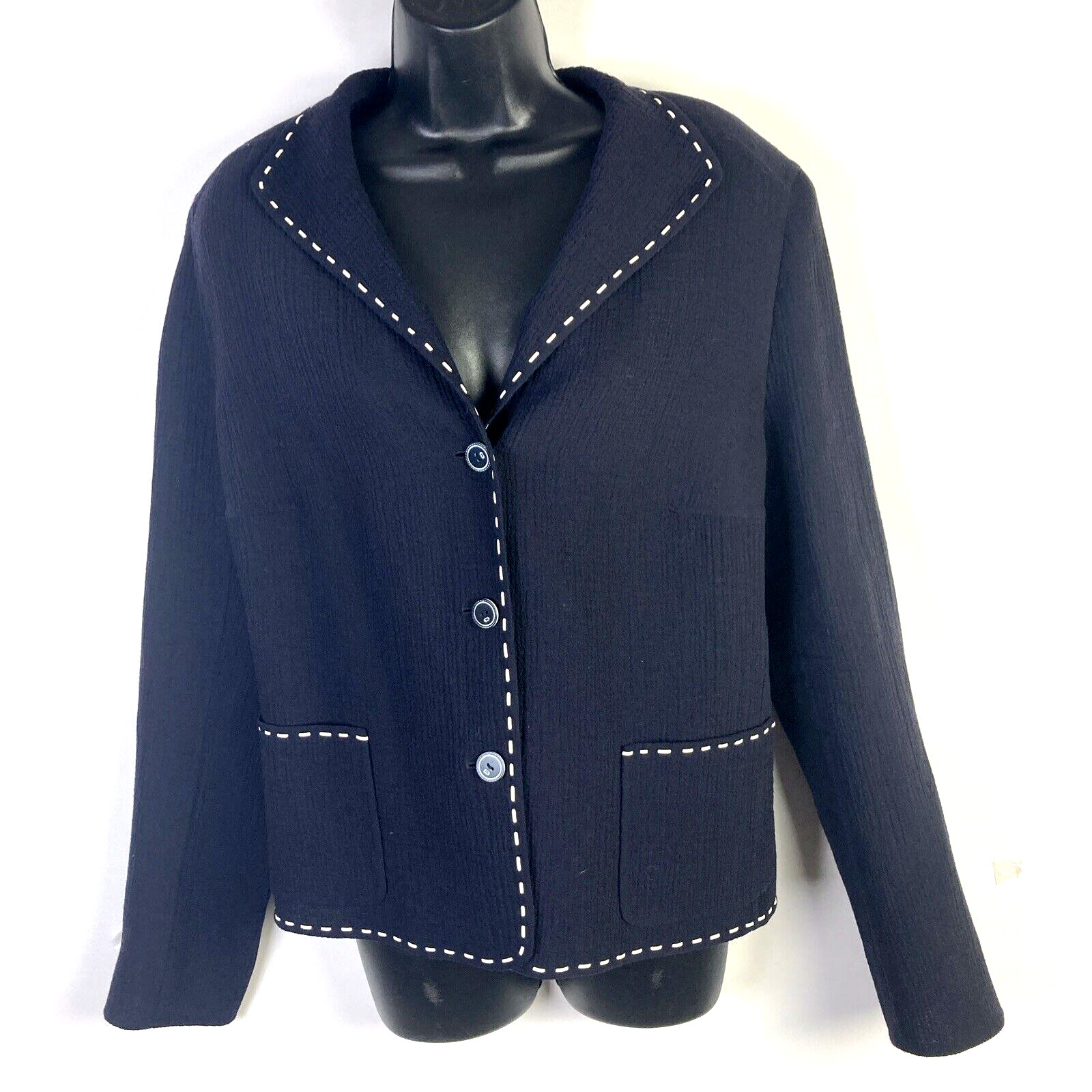 ESCADA 46 Blazer Jacket lightweight crinkle wool … - image 1