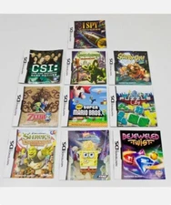 Lot of (10) Nintendo DS Instruction Booklets/Manuals ONLY - Mixed Game Titles 