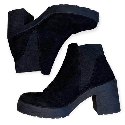 Topshop Black Suede Leather Platform 