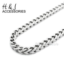 24"30"36"MEN Stainless Steel 4.5mm Silver Classic Franco Box Curb Chain Necklace