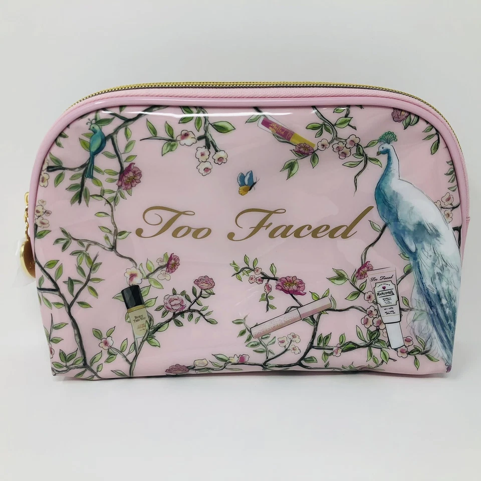 NUEVO Bolso de Maquillaje Too Faced Rosa Pavo Real Foto 2 de 4