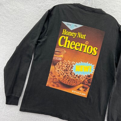 New Kith Treats Cheerios Box Shirt Mens XS Black Long Sleeve