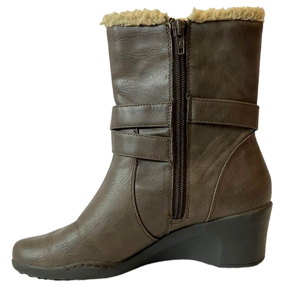 A2 от Aerosoles истории ремень меха с подкладкой памяти пены коричневый на танкетке каблука загрузки Sz7M - Изображение 3 из 4