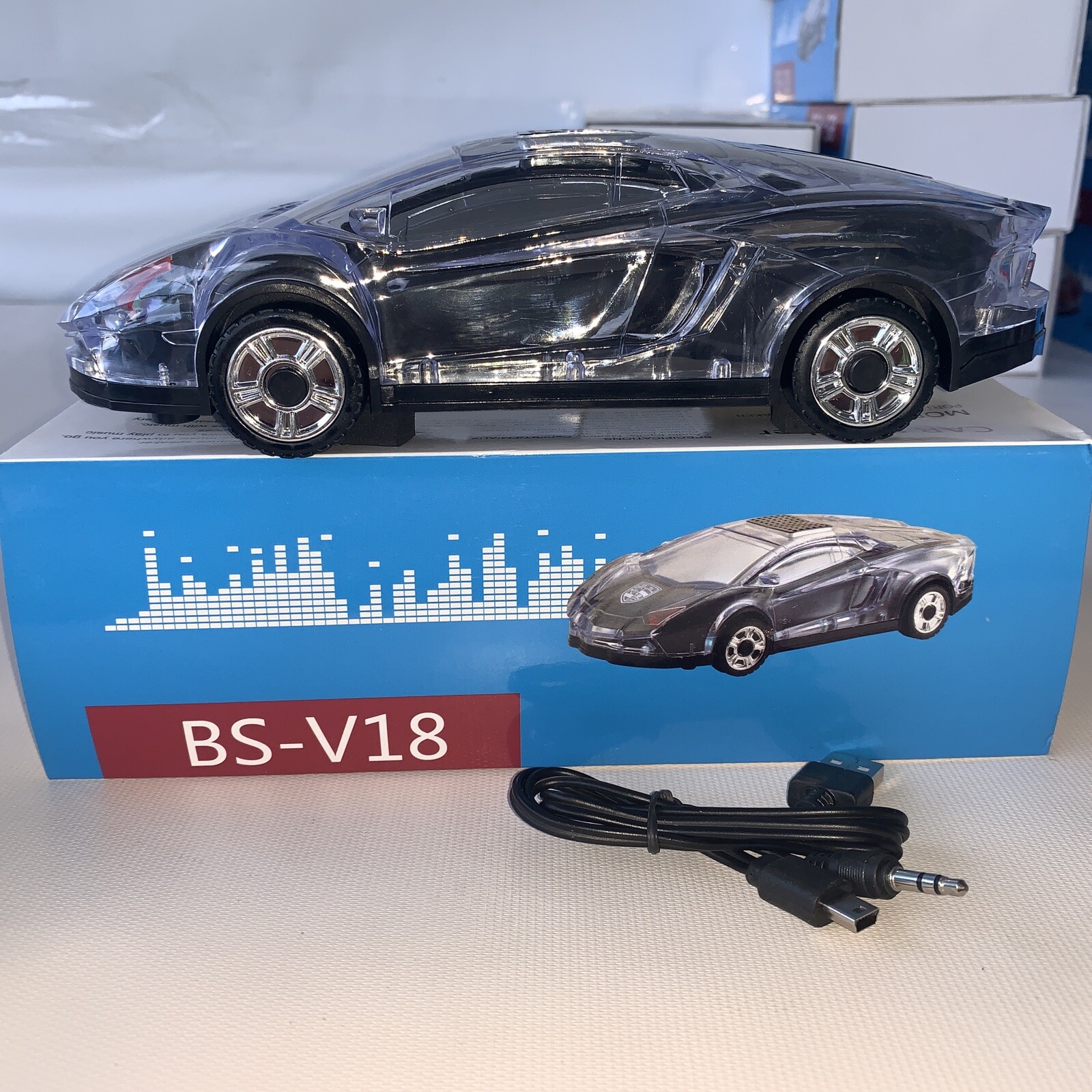 Rechargeable Car Bluetooth Speaker with FM Radio and USB in Black-image