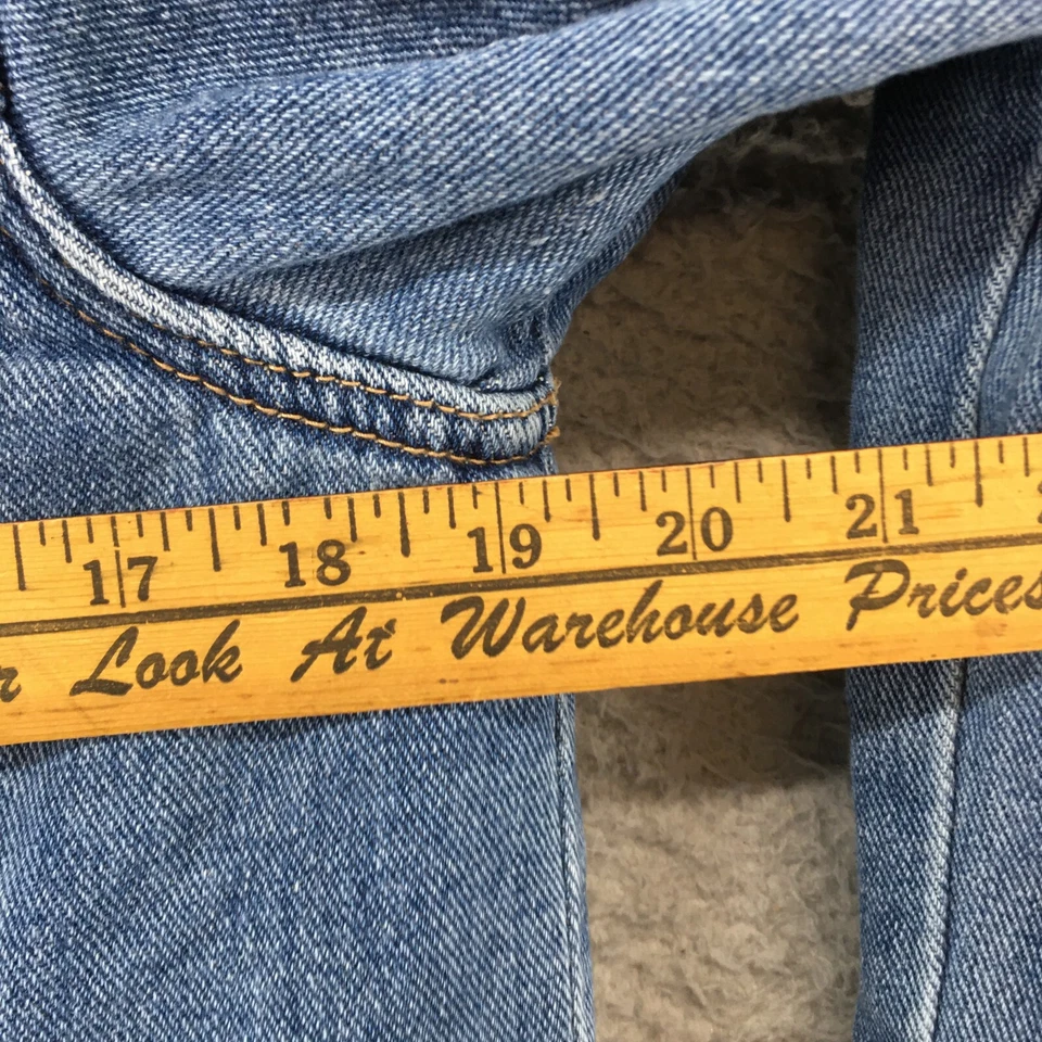 Pacsun Faux Fur Lined Denim Jacket Womens Medium Blue Cotton Button Up Casual - Image 4 of 4